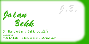 jolan bekk business card